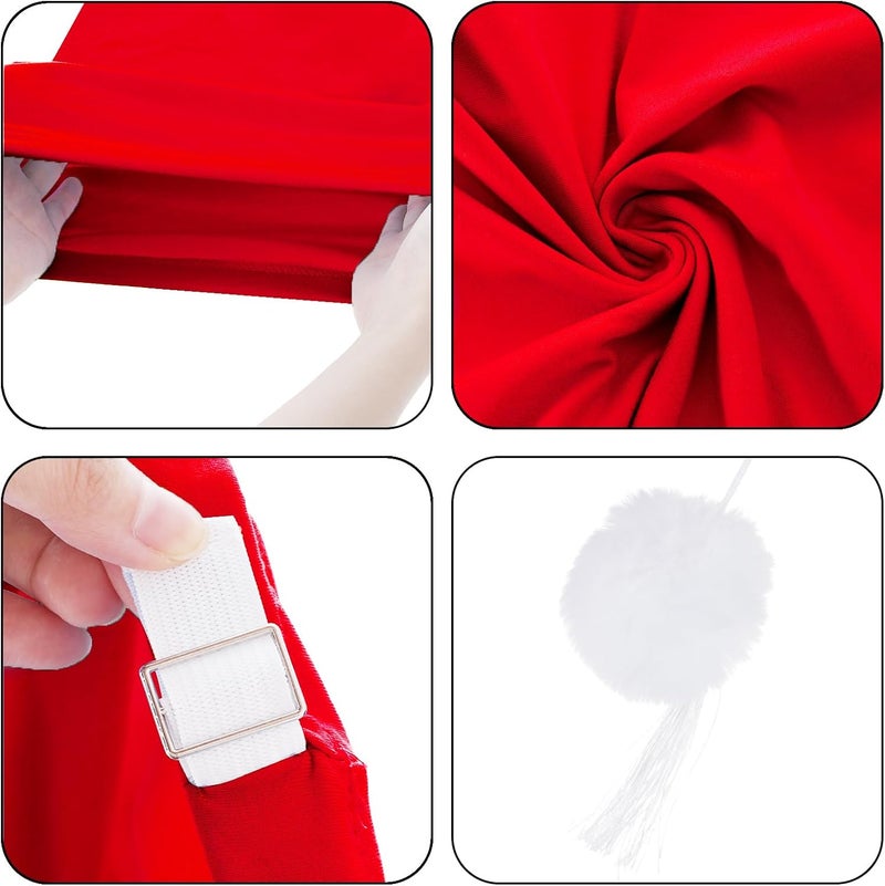 cnomg 2pcs Men's Night Sleeping Cap Adjustable Pajama Cap with Pom Ball and Tassel Women Daily Use - Image 2